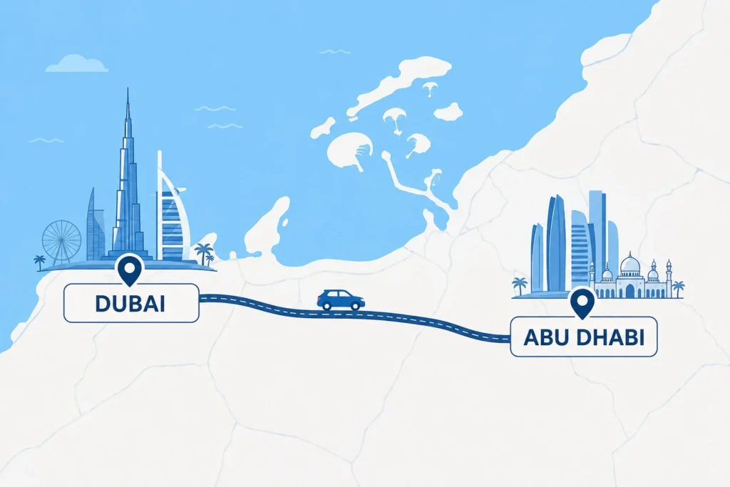 Step-by-step guide to booking a car lift from Dubai to Abu Dhabi in 2026